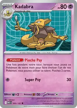 Carte Pokemon Kadabra 55/132 MEG ME01 Mega-Evolution FR NEUVE - Image 1