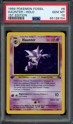 Pokemon Haunter Holo 1999 Fossil 1st Edition #6 PSA 10 Gem Mint - Image 1