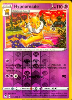 Carte Pokemon Hypnomade 61/195 REVERSE EB12 Tempete Argentee FR NEUVE - Image 1