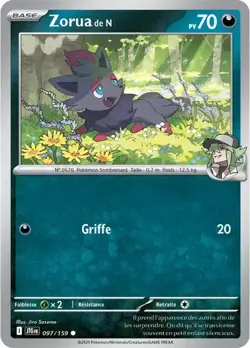 Carte Pokemon Zorua de N 97/159 EV9 Aventures Ensemble FR NEUVE - Image 1