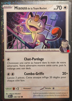 Carte Pokemon Miaouss de la Team Rocket 149/182 HOLO PROMO DRI EV10 FR NEUVE - Image 1