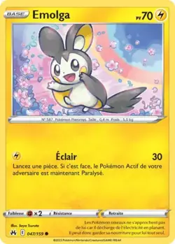 Carte Pokemon Emolga 47/159 EB12.5 EB12,5 Epee Bouclier Zenith Supreme NEUVE - Image 1
