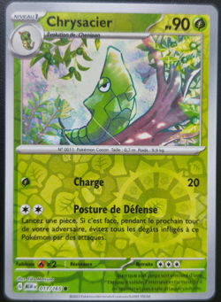 Carte Pokemon CHRYSACIER 011/165 REVERSE EV3.5 MEW 151 FR NEUVE - Image 1