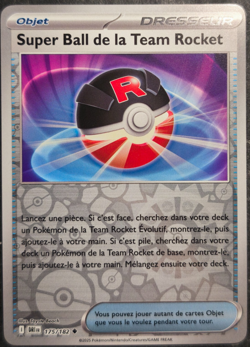 Carte Pokemon Super Ball de la Team Rocket 175/182 REVERSE DRI EV10 FR NEUVE - Image 1
