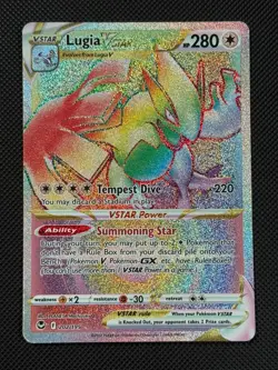 Lugia VSTAR 202/195 RAINBOW Pokemon Card SWSH Silver Tempest Holo Rare - Image 1