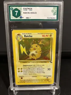 CARTA POKEMON RAICHU FOSSIL 014 GRAAD 7 NM ITA HOLO - Image 1
