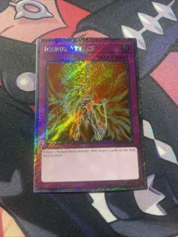 Icarus Attack Platinum Secret Rare Card RA03-EN165 Quarter Century Bonanza NM - Image 1