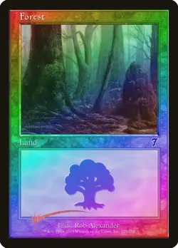 Forest (329) FOIL 7th Edition HEAVILY PLD Basic Land MAGIC MTG CARD ABUGames - Image 1