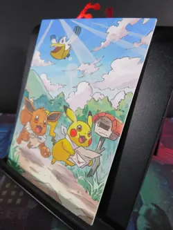 Pikachu Eevee Pelipper Pokemon Hand Drawn 1/1 Auto Sketch Art Card Studio - Image 3