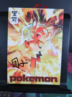 Pikachu Eevee Pelipper Pokemon Hand Drawn 1/1 Auto Sketch Art Card Studio - Image 4