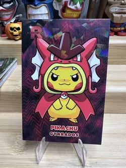 Pikachu Poncho Gyarados - Cracked Ice Holo Team Rocket Card Database Pokemon - Image 1