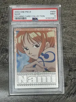POP 1 PSA 9 (NO POPS HIGHER) - 2002 Nami One Piece Carddass Etching Card #N58 - Image 1