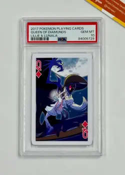 Pokemon PSA 10 Lillie & Lunala Queen Of Diamonds Poker Cards 2017 Japanese - Image 1