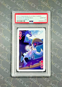 Pokemon PSA 10 Lillie & Lunala Queen Of Diamonds Poker Cards 2017 Japanese - Image 2