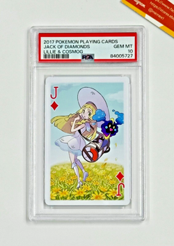 Pokemon PSA 10 Lillie & Cosmog Jack Of Diamonds Poker Cards 2017 Japanese - Image 1