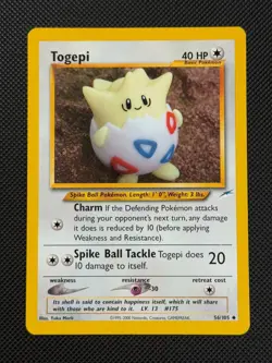 Togepi 56/105 REGULAR Pokemon Card WOTC Neo Destiny Unlimited Uncommon - Image 1
