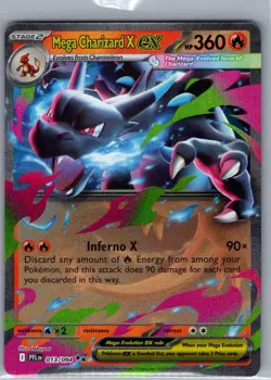 Mega Charizard X ex - 013/094 ME02: Phantasmal Flames - Pokemon Card - NM - Image 1