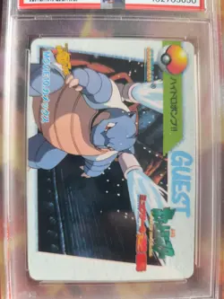 Pokemon Card Blastoise #10 Movie Carddass Vending Anime Turtok Japanese PSA 8 - Image 3