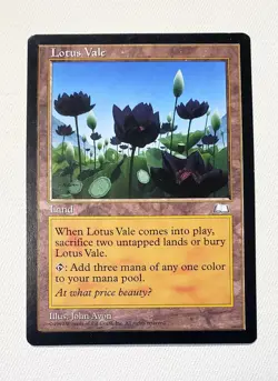 Lotus Vale Weatherlight MTG Magic the Gathering Rare Land Sacrifice Card NM 🔥 - Image 1