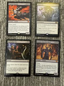 Magic The Gathering MTG Lot of 4 Black Cards Xathrid Demon Waste Not C14 M15 DTK - Image 1