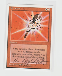 Magic the Gathering ~ Detonate ~ M/NM ~ 4th Ed. ~ SIGNED BY ARTIST - Image 1