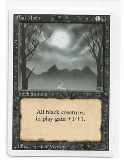 Magic the Gathering ~ MTG ~ 1x Bad Moon ~ 3rd Edition ~ LP ~ REVISED - Image 1