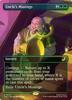 Foil Uncle's Musings (Borderless) [Avatar: The Last Airbender] MTG - Image 1