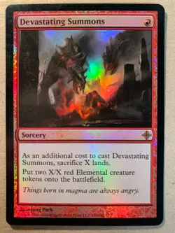 MTG 1x FOIL Devastating Summons Rise of the Eldrazi Magic the Gathering x1 LP - Image 1