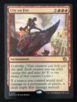 1x MTG City on Fire (Foil) - March of the Machine (MOM) #135 - Magic - Image 1