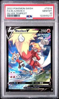 PSA 10 Blaziken V TG14/TG30 Pokemon Silver Tempest Trainer Gallery Sword Shield - Image 1