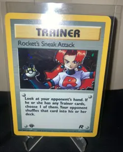 Pokemon Team Rocket TCG Rocket's Sneak Attack Holo 1st Edition Rare Vintage NM - Image 1