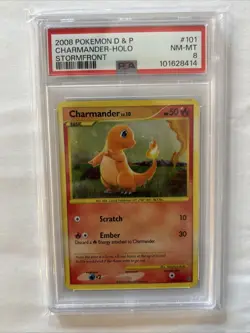 Charmander 101/100 Holo Secret Rare Pokemon 2008 D&P Stormfront PSA 8 NM-MT - Image 1