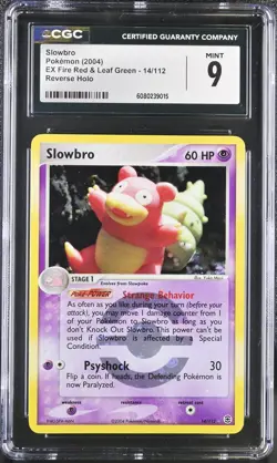 CGC 9 MINT Slowbro EX Fire Red & Leaf Green 14/112 Reverse Holo Pokemon Card - Image 1