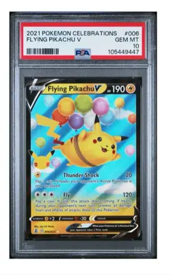 2021 POKEMON CELEBRATIONS 006 FLYING PIKACHU V GEM MINT 10 - Image 1