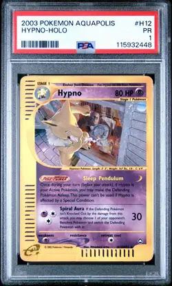 2003 POKEMON AQUAPOLIS #H12 HYPNO-HOLO PSA 1 - Image 1