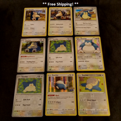 Pokemon Snorlax Lot 9 Cards Boundaries Crossed Surging Sparks Holo Reverse NM - Image 1