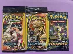 Pokemon Sun Moon Team Up 3-Card Mini Booster Pack Lot Factory Sealed - Image 3