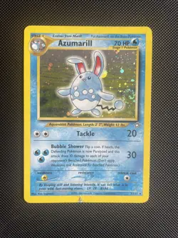 Pokemon Card Azumarill 2/111 Neo Genesis Holo Rare WOTC PLAYED - Image 1