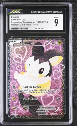 CGC 9 Emolga Legendary Treasures RC23/RC25 Radiant Collection,Holo Pokemon Card - Image 1