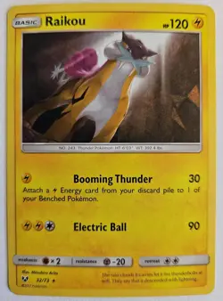 Raikou 32/73 Cracked Ice Holo Promo Sun & Moon Shining Legends Pokemon Card NM - Image 1