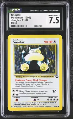 CGC 7.5 Snorlax 1999 Jungle 11/64 Holo Pokemon Card - Image 1