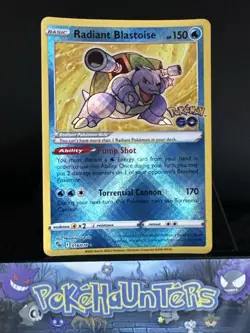 Pokemon Card Radiant Blastoise 018/078 Pokemon Go Rare Near Mint - Image 1