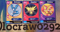 Legendary Bird Set, Articuno, Zapdos, Moltres, Pokemon Poketrivia Movie Cards - Image 1
