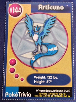 Legendary Bird Set, Articuno, Zapdos, Moltres, Pokemon Poketrivia Movie Cards - Image 2