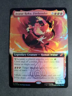 Avatar Roku, Firebender (Extended Art Foil) Mythic MTG Avatar Eternal - Image 1