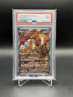2023 Pokemon Crown Zenith Entei v GG36 Full Art Galarian Gallery Holo PSA MINT 9 - Image 1