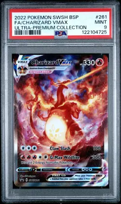 2022 POKEMON SWSH BLACK STAR PROMO #261 FULL ART/CHARIZARD VMAX PSA 9 - Image 1
