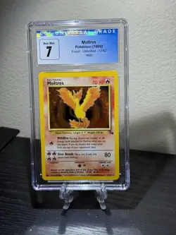 Pokemon Moltres CGC 7 Fossil Unlimited Holo 12/62 Mint Rare PSA - Image 1