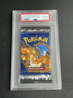 PSA10 Pokemon Short Crimp Shadowless Base Set Charizard Booster Pack | WOTC - Image 1