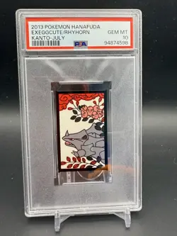 2013 POKEMON HANAFUDA KANTO JULY EXEGGCUTE/RHYHORN PSA 10 - Image 1